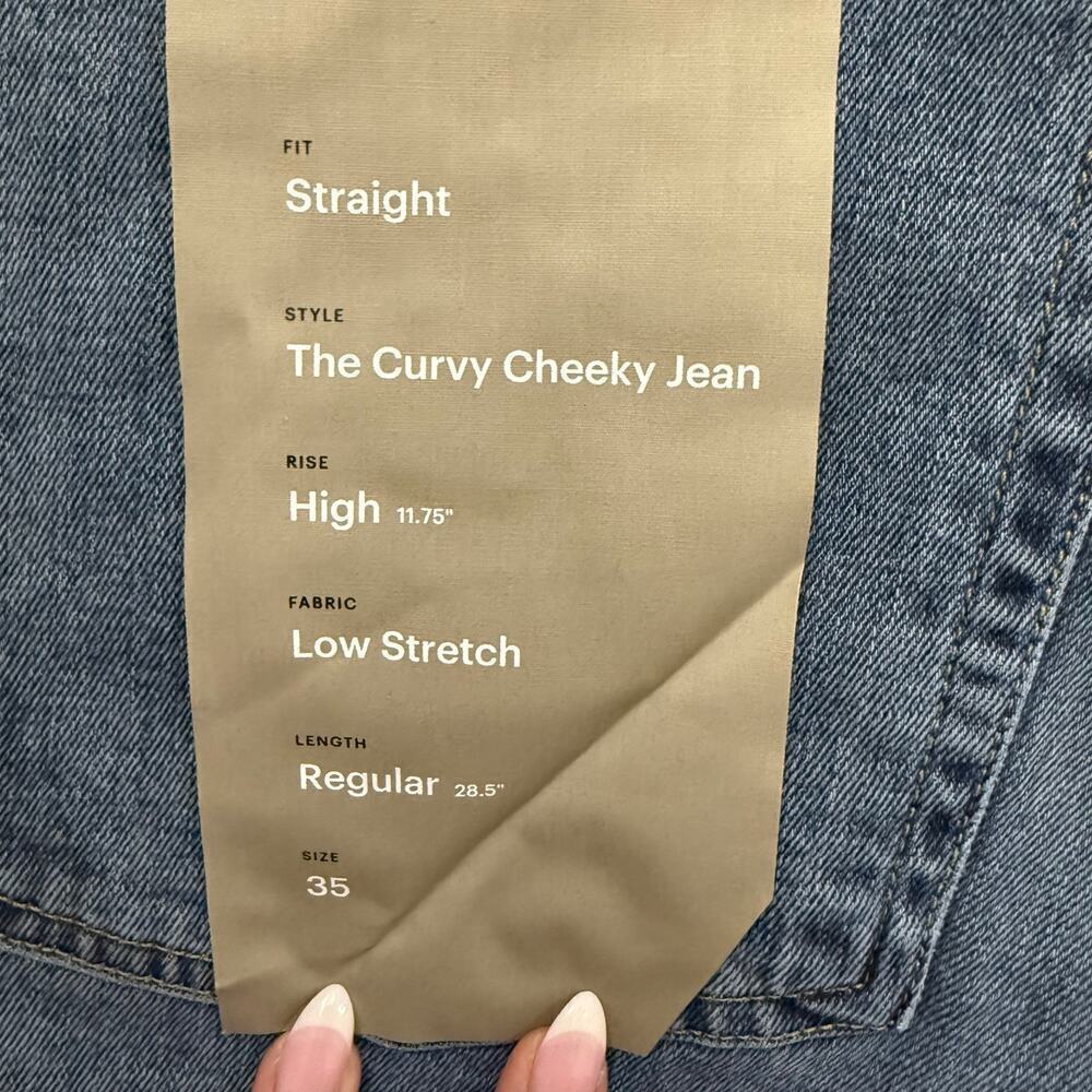 Everlane NEW Curvy Cheeky Straight Leg Jeans High Rise Casual Minimalist Sz 35 - Picture 5 of 10